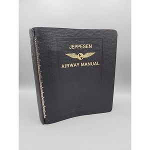 Jeppesen Airway Manual 7-Ring Spiral Binder with Plastic Protector Pages Vintage